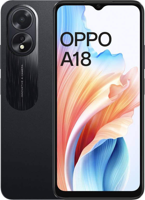 OPPO A18 (Glowing Black, 128 GB)  (4 GB RAM)