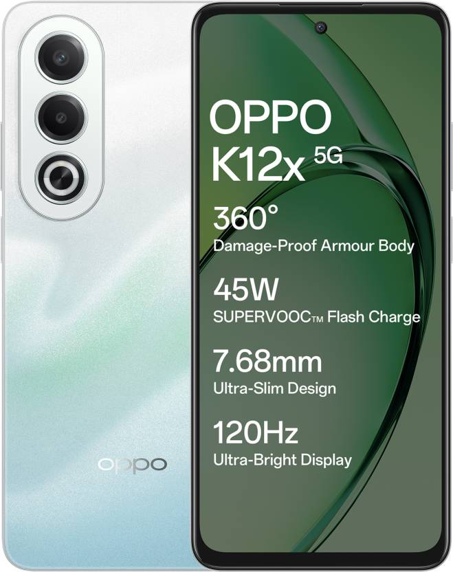 OPPO K12x 5G with 45W SUPERVOOC Charger In-The-Box (Breeze Blue, 256 GB)  (8 GB RAM)