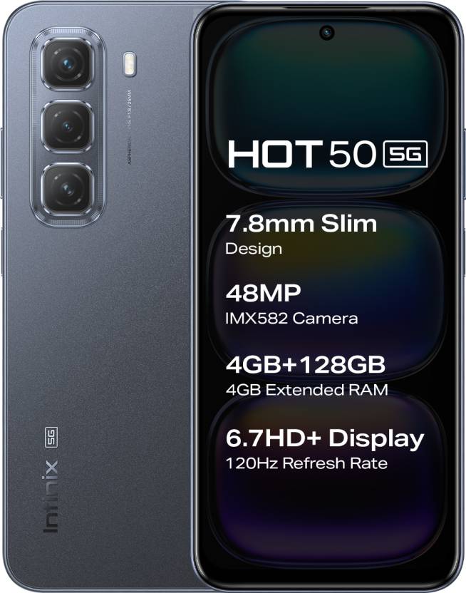 Infinix Hot 50 5G (Sleek Black, 128 GB)  (4 GB RAM)